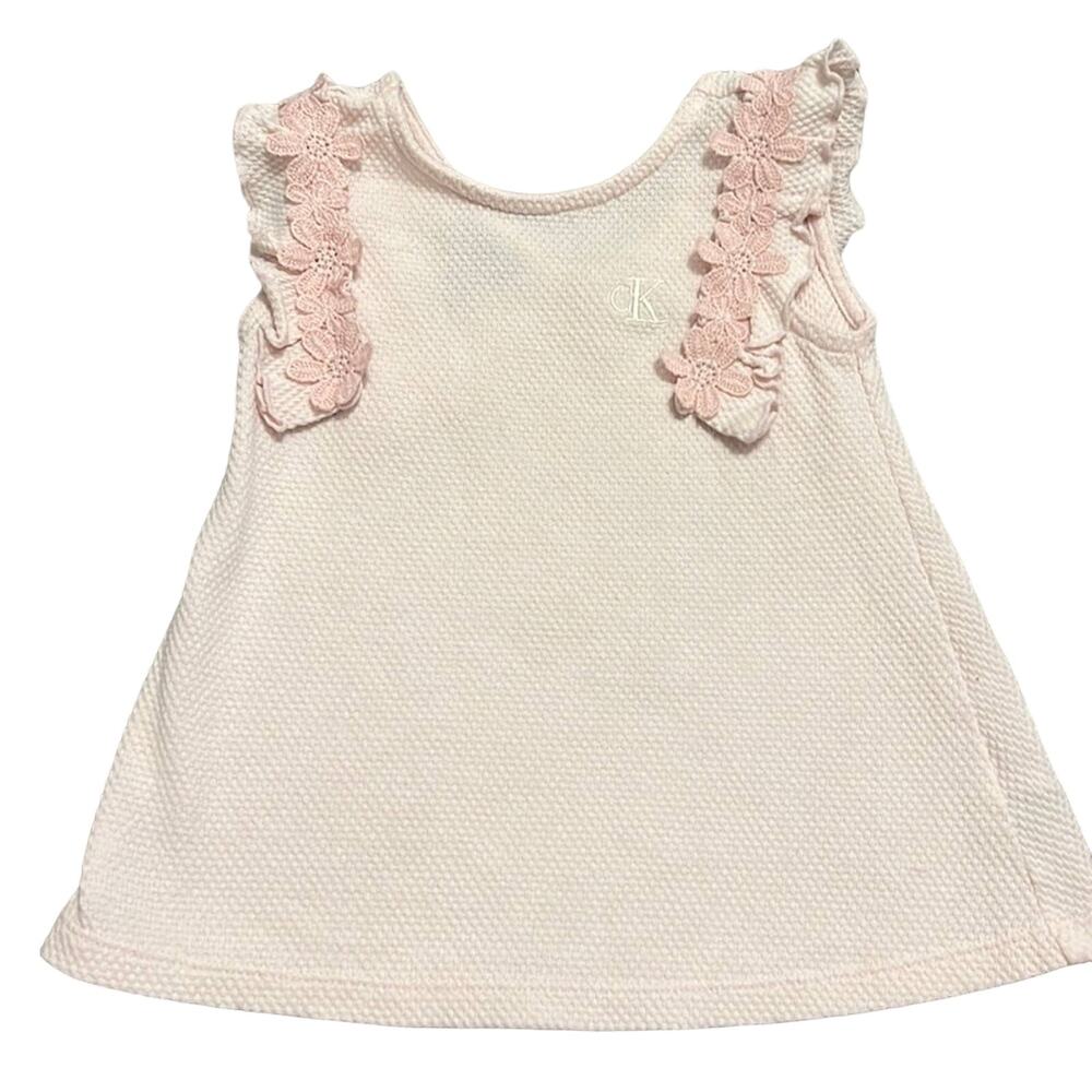 Calvin Klein Jeans Girls Top - Floral Lace Detail - Pink 24M